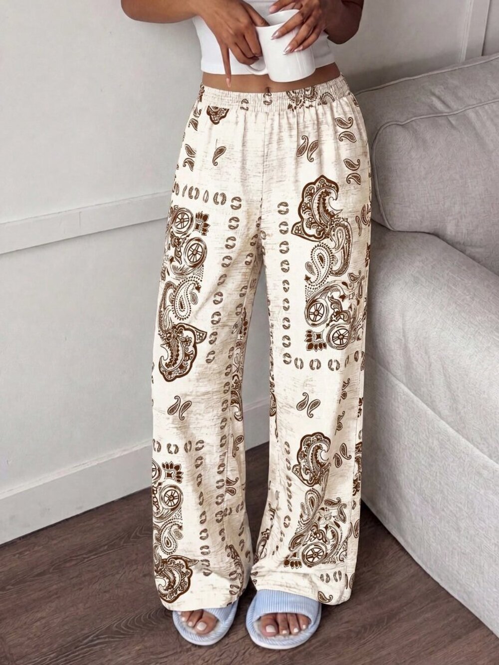 Apricot Boho Women's Straight Leg Maxi Pants - Picture 6 of 7